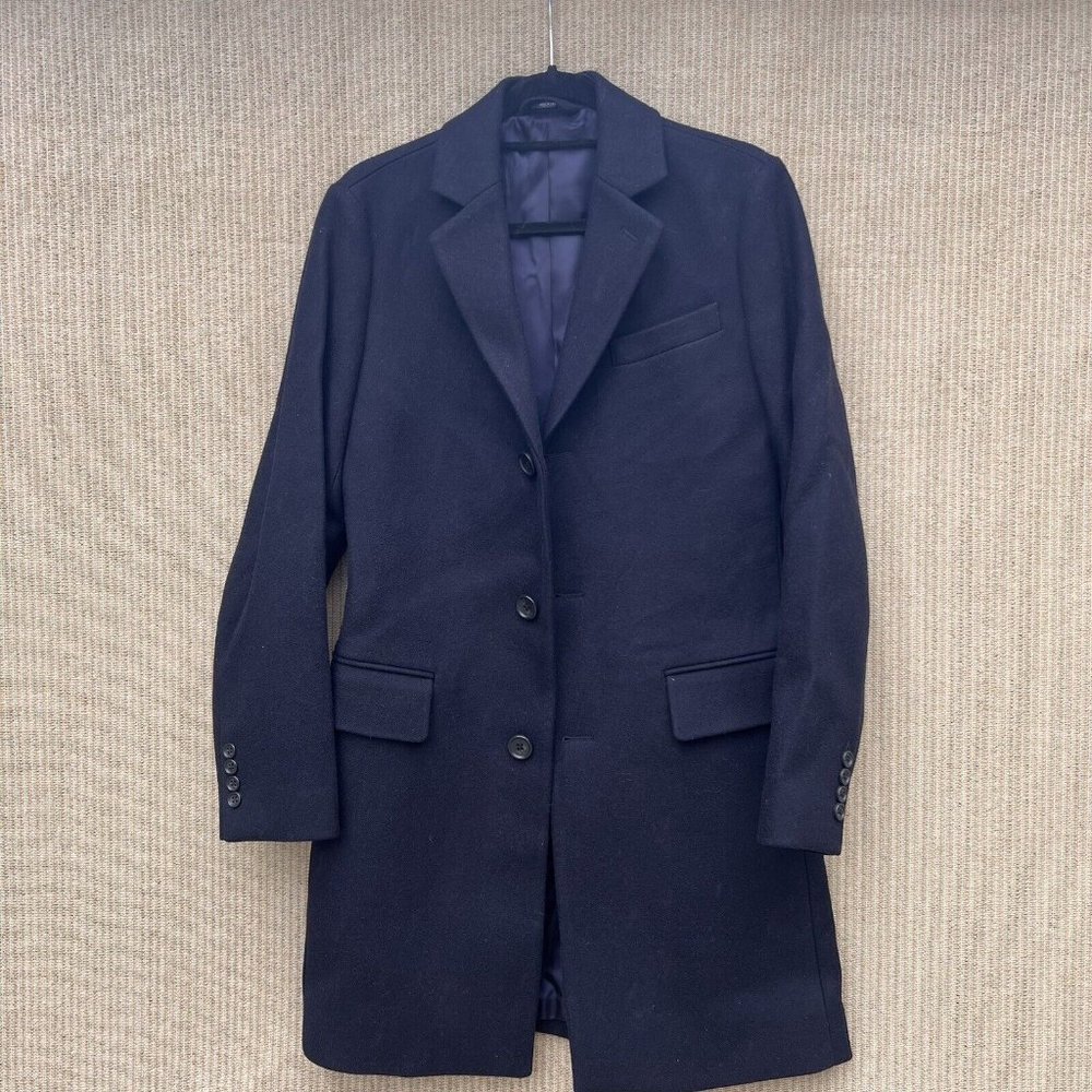 Retail $500 BONOBOS The Italian Wool Topcoat Tuxedo in Navy /Black size EU 36 R